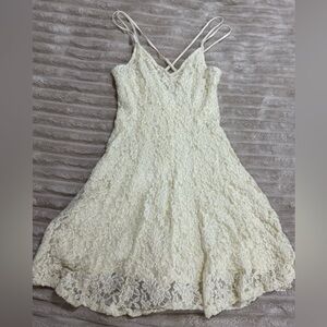 American Eagle Outfitters Cream Lace Dress